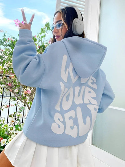 Gisselle - Elegante, holgado hoodie con estampado para mujeres