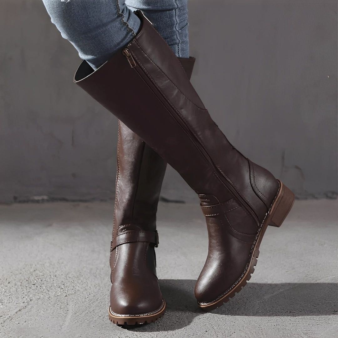 Shirlee - Elegantes altas botas con hebilla para mujeres