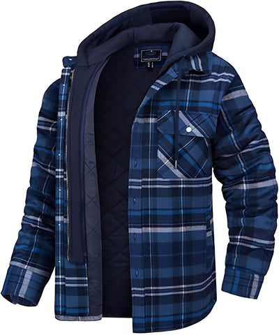 Cole - Chaqueta gruesa de cuadros casual para hombres
