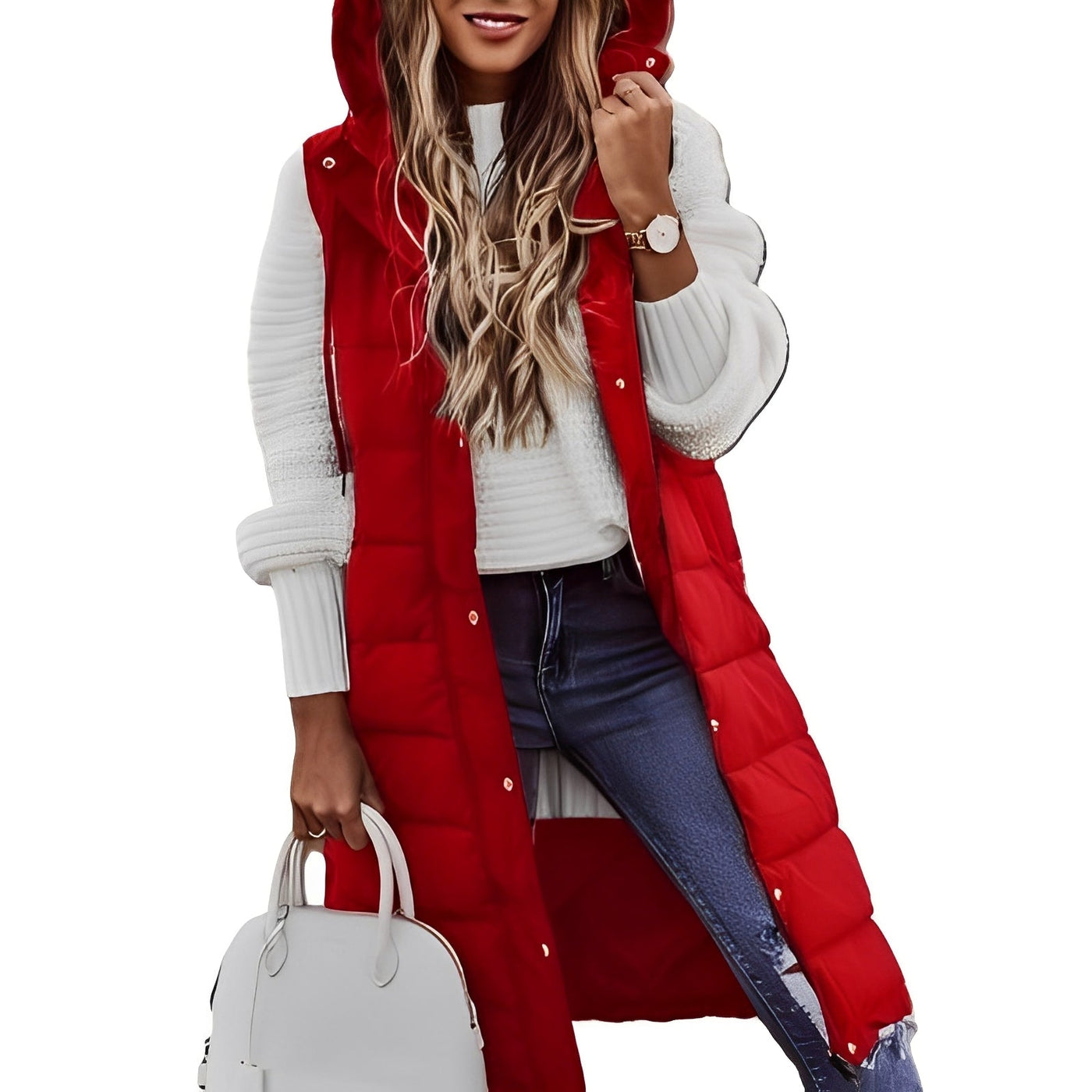 Brenna - Elegante larga chaqueta de plumas para mujeres