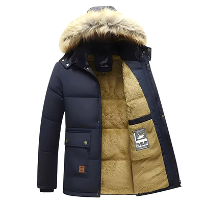 Crispian - Chaqueta Parka Caliente con Capucha Desmontable para Hombres