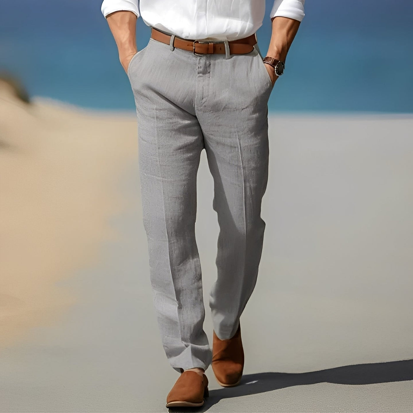 Trent - Casual, elegante pantalón de lino para hombres