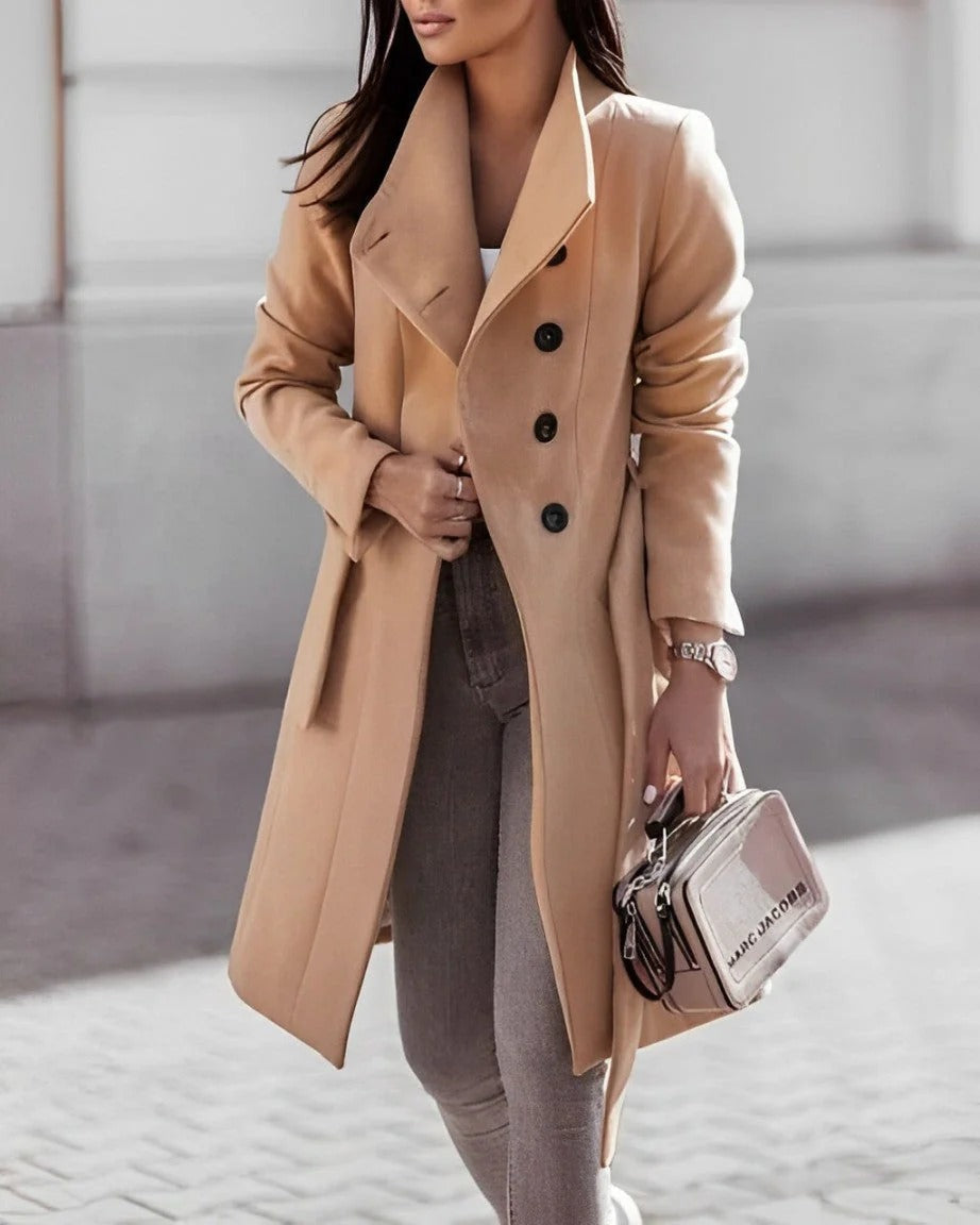 Deena - Elegante, cómodo abrigo de lana para mujeres