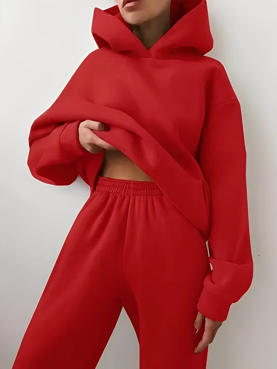 Adelia – Conjunto de Hoodie Unicolor
