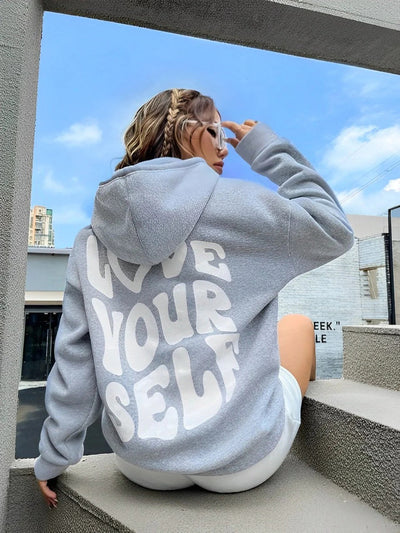Gisselle - Elegante, holgado hoodie con estampado para mujeres