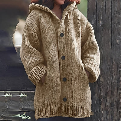 Jaqueline - Cómoda chaqueta de punto con capucha para mujeres