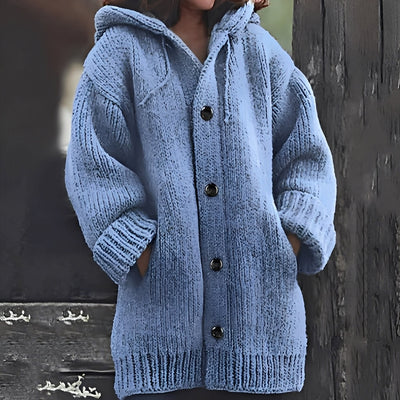 Jaqueline - Cómoda chaqueta de punto con capucha para mujeres