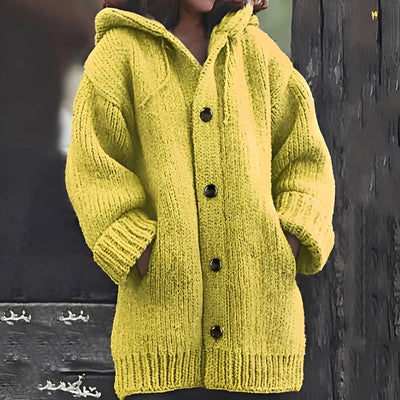 Jaqueline - Cómoda chaqueta de punto con capucha para mujeres