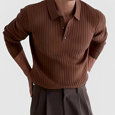 Raphael - Camisa de manga larga con cuello de solapa para hombres