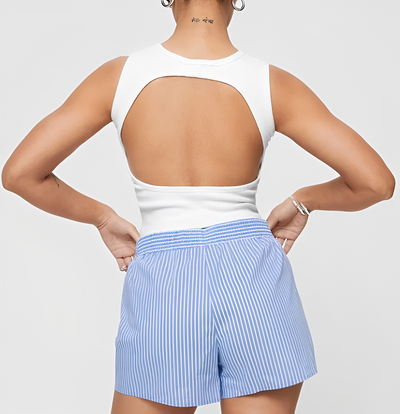 Naya – Shorts Mujer a Rayas con Cintura Elástica