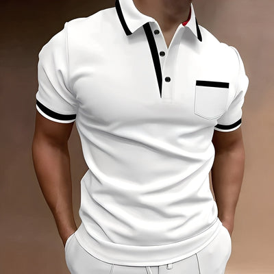 Callahan - Elegante camiseta polo con bolsillo para hombres