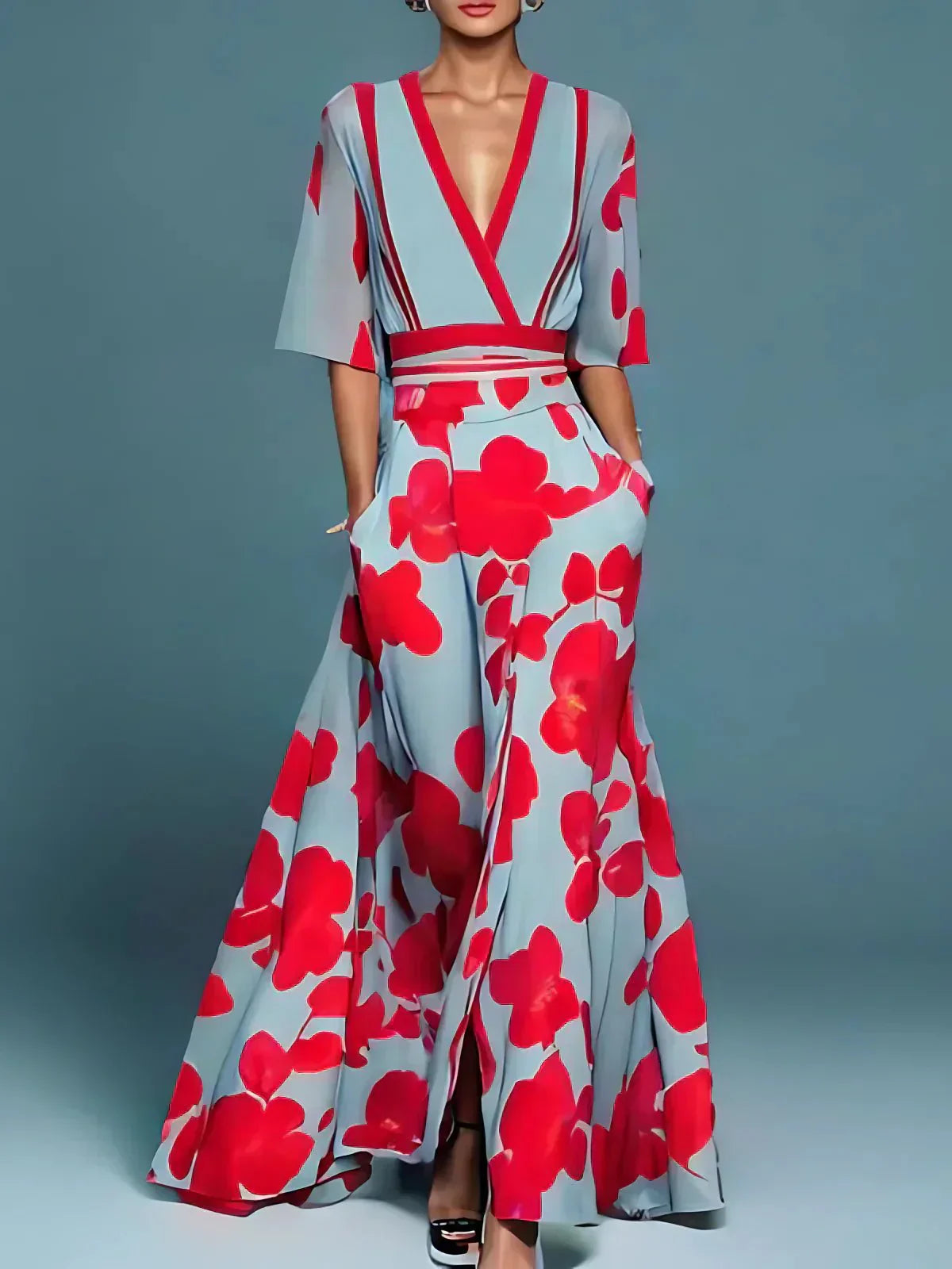 Tyla - Elegante Vestido Maxi con Estampado Floral de Jardín