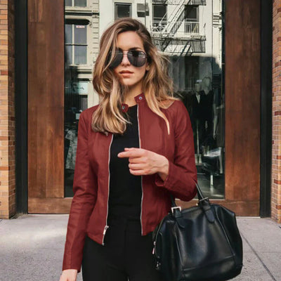 Amber - Chaqueta de Cuero Ecológico para Mujer