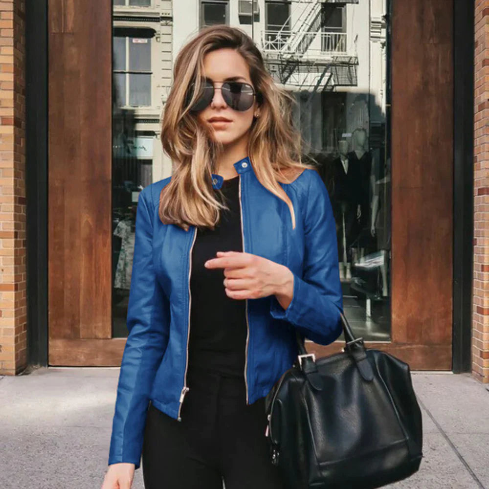 Amber - Chaqueta de Cuero Ecológico para Mujer
