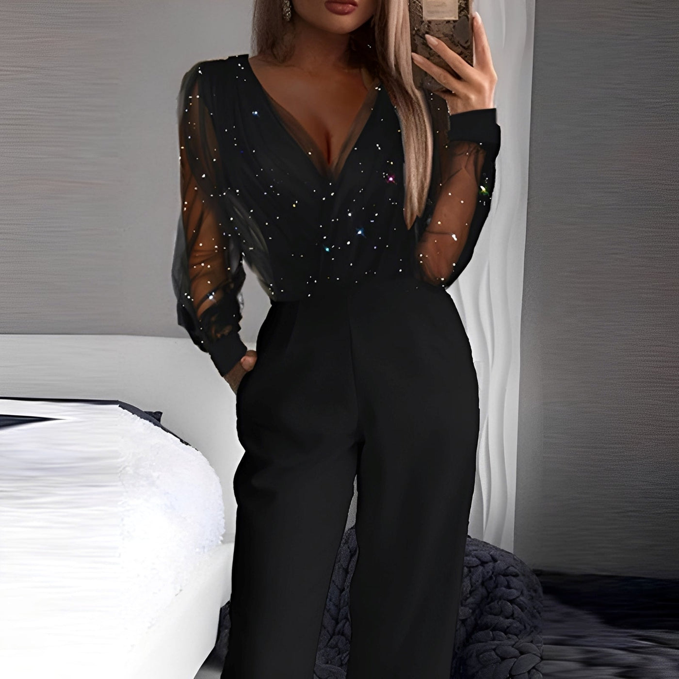 Morgana - Elegante mono con pierna ancha para mujeres
