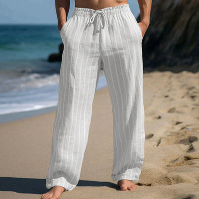 Finn - Pantalones Clásicos de Lino para el Verano