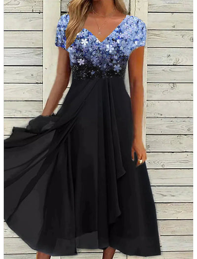 Mauricia - Vestido midi de encaje elegante con diseño floral