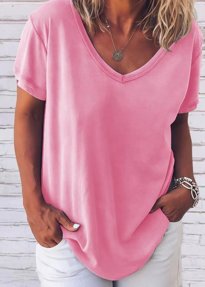 Estela - Camiseta casual con cuello en V