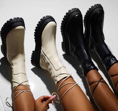 Monica - Botas de Cuero de Moda