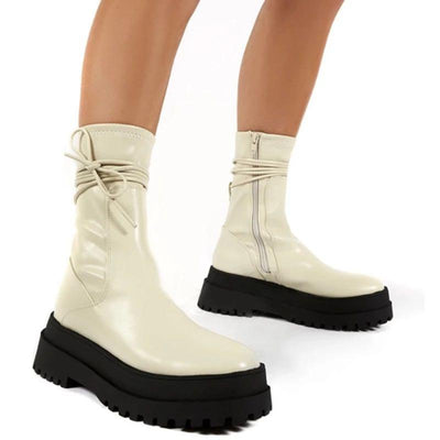 Monica - Botas de Cuero de Moda