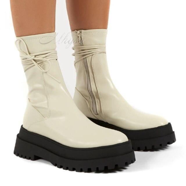 Monica - Botas de Cuero de Moda