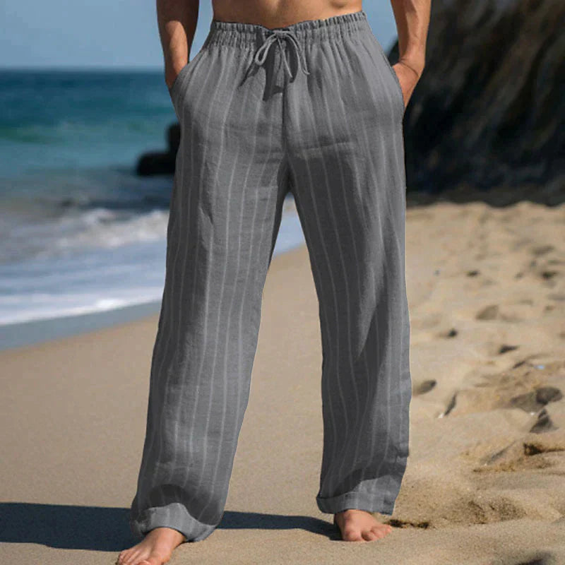 Finn - Pantalones Clásicos de Lino para el Verano