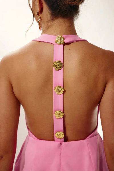 Marlene - Minivestido halter sin espalda