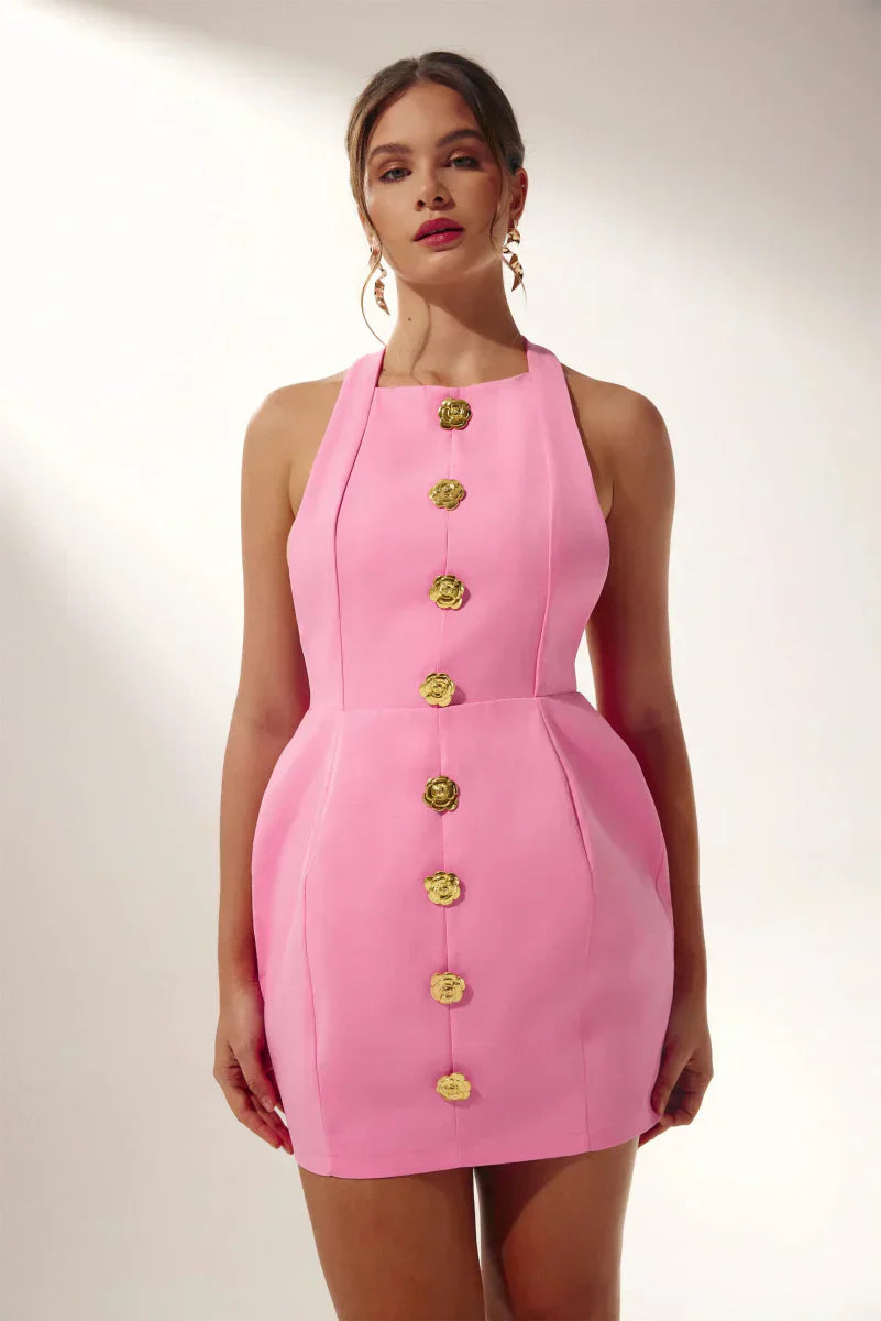 Marlene - Minivestido halter sin espalda