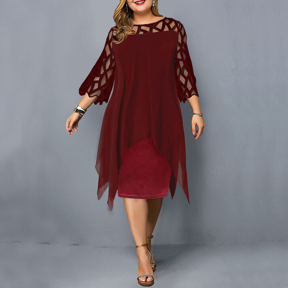 Cathryn - Elegante Vestido Midi en Talla Grande