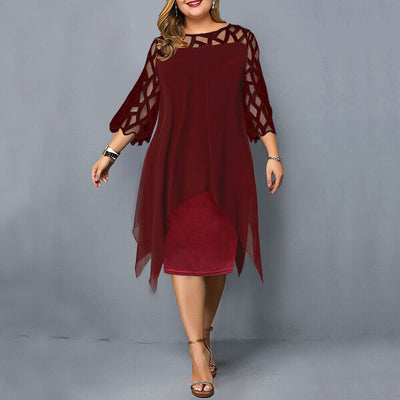 Cathryn - Elegante Vestido Midi en Talla Grande