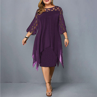 Cathryn - Elegante Vestido Midi en Talla Grande