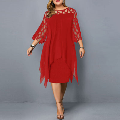 Cathryn - Elegante Vestido Midi en Talla Grande