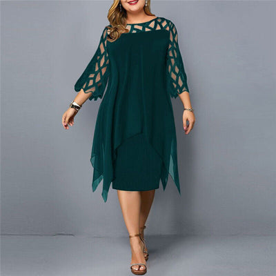 Cathryn - Elegante Vestido Midi en Talla Grande