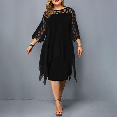 Cathryn - Elegante Vestido Midi en Talla Grande