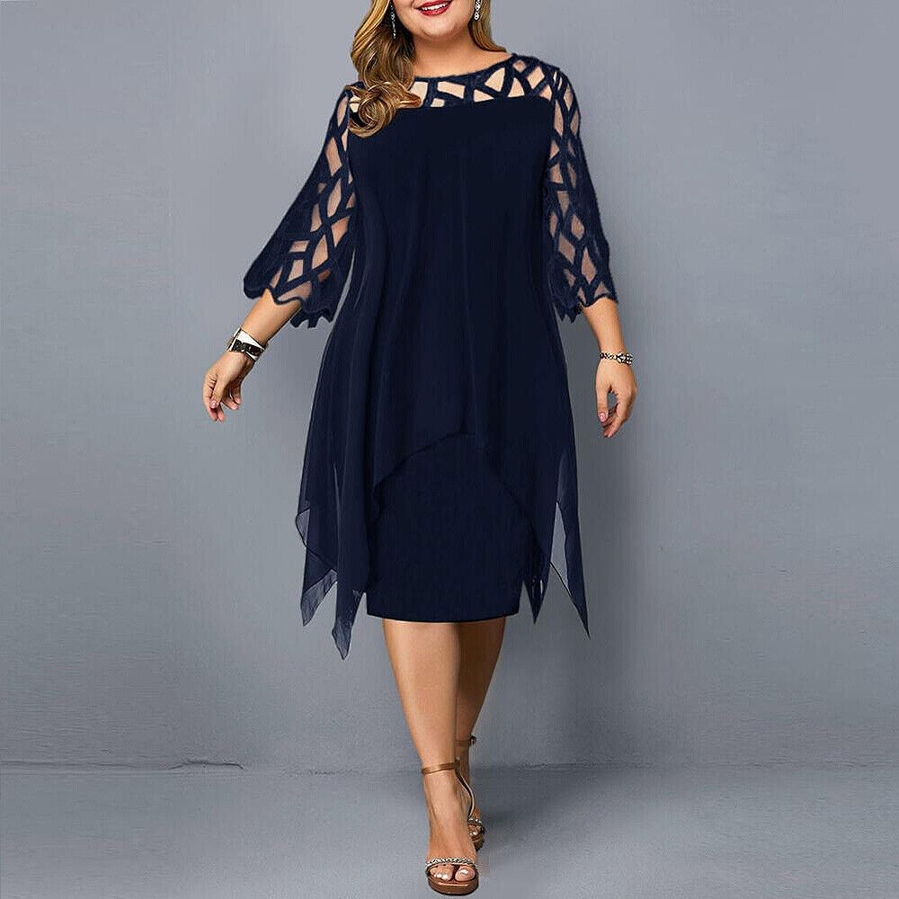 Cathryn - Elegante Vestido Midi en Talla Grande
