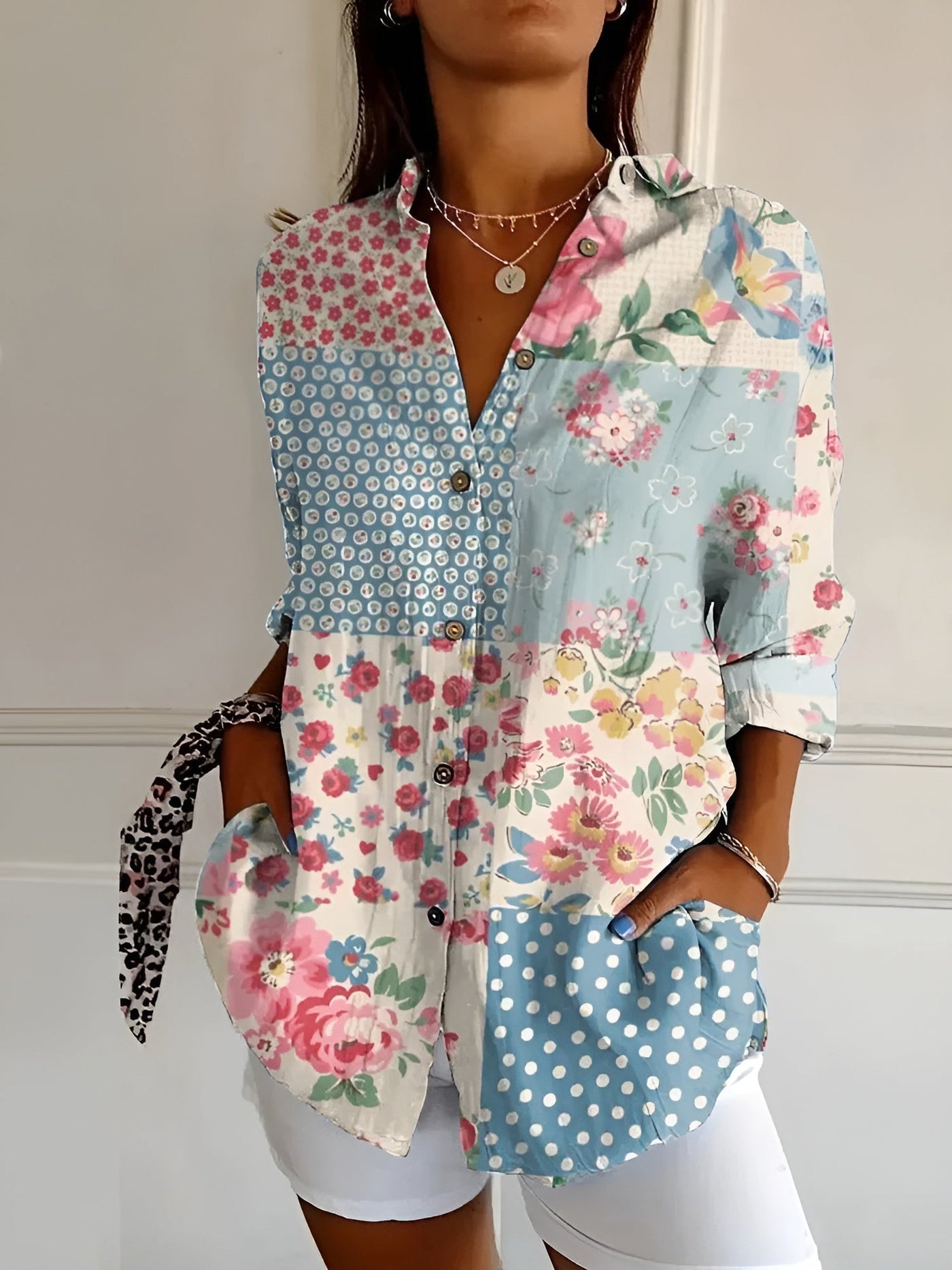 Amelie - Camisa de Botones Floral Fresca y Elegante