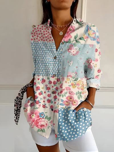 Amelie - Camisa de Botones Floral Fresca y Elegante