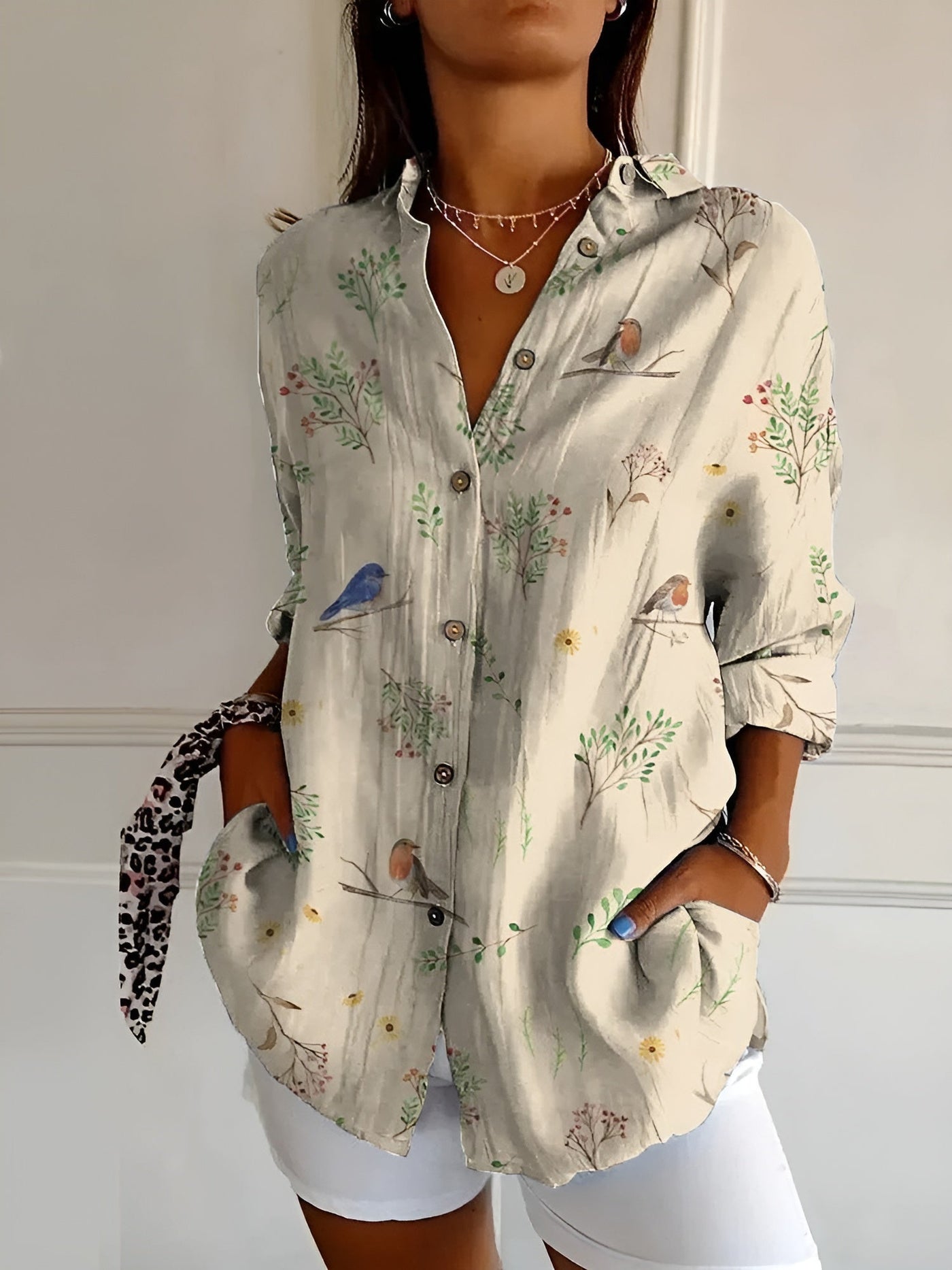Amelie - Camisa de Botones Floral Fresca y Elegante