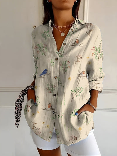 Amelie - Camisa de Botones Floral Fresca y Elegante