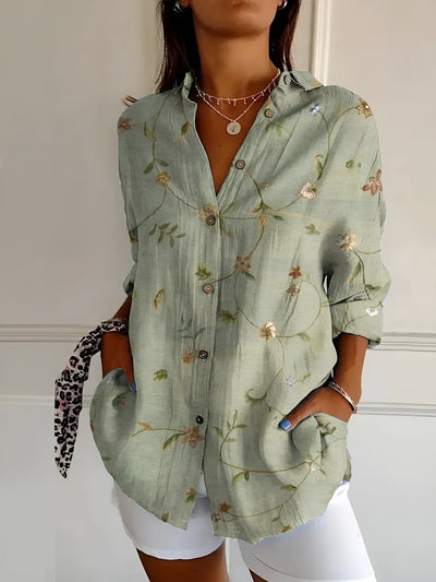 Amelie - Camisa de Botones Floral Fresca y Elegante