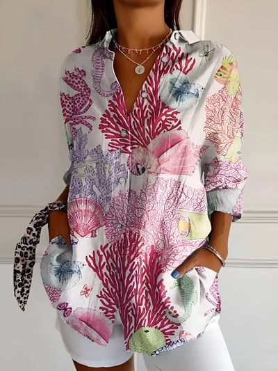 Amelie - Camisa de Botones Floral Fresca y Elegante