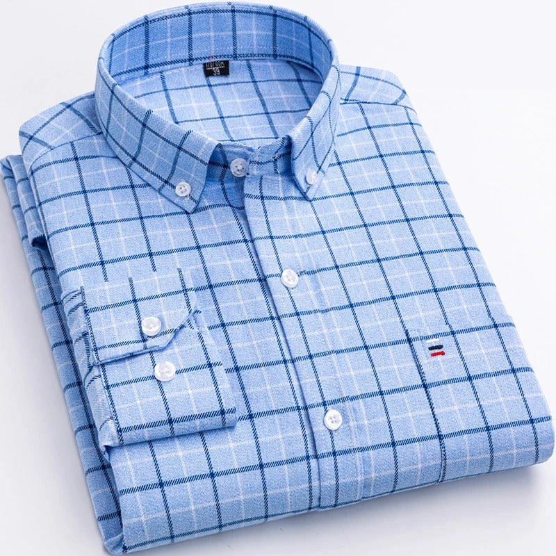 Louis – Camisa de algodón con cuadros
