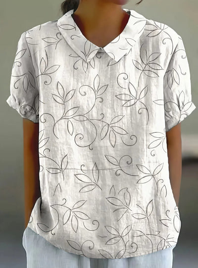Alejandra - Camisa casual con estampado de flores