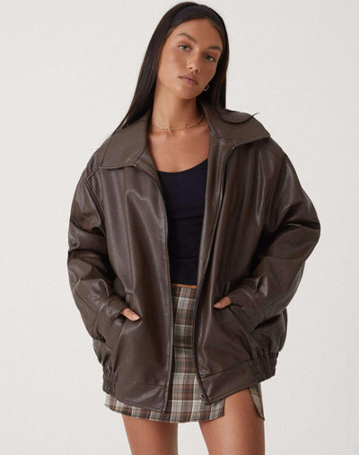 Ariane – Chaqueta de cuero para mujer en estilo oversize
